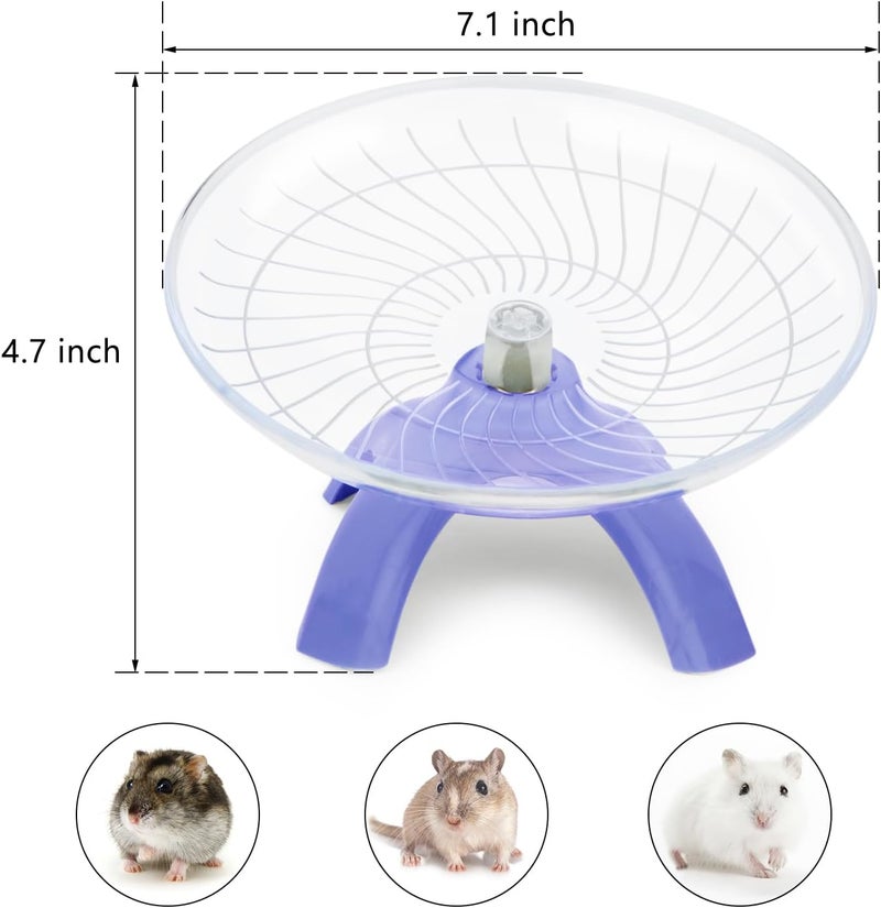 Reshiho Hamster Wheel Silent Hamster Exercise Wheel Running Spinner Hamster Flying Saucer for Hamsters Gerbils Mice and Other Small Pets (Purple) - Image 2